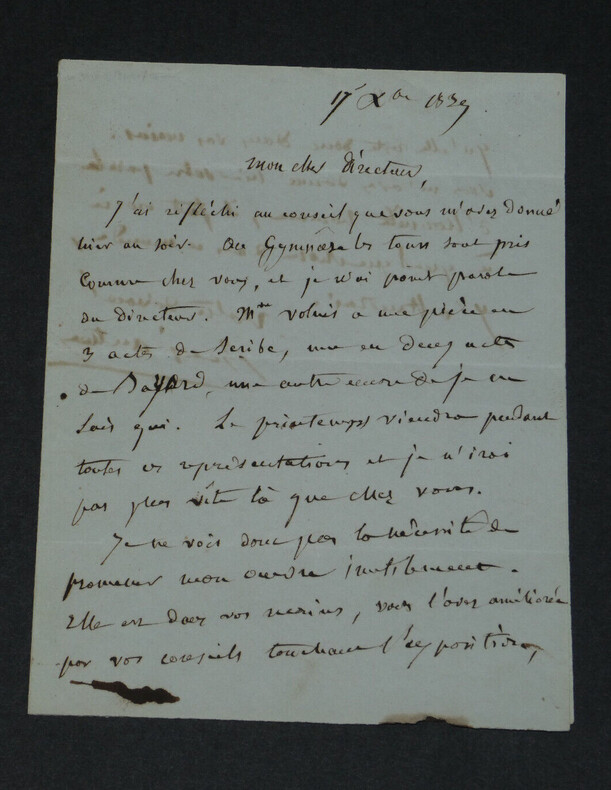 Benjamin ANTIER - Lettre autographe sign&eacute;e - 1837. Benjamin ANTIER