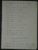 Claude Andr&eacute; PUGET - LETTRE AUTOGRAPHE SIGN&Eacute;E, chanson des vierges sages. Claude Andr&eacute; PUGET