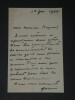 Jean-Louis Forain - Lettre autographe sign&eacute;e &agrave; &Eacute;. Bayard &agrave; propos de son ouvrage. Jean-Louis FORAIN