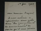 Jean-Louis Forain - Lettre autographe sign&eacute;e &agrave; &Eacute;. Bayard &agrave; propos de son ouvrage. Jean-Louis FORAIN