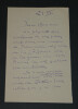 Lucien BESNARD - LETTRE AUTOGRAPHE SIGN&Eacute;E &Agrave; Monsieur MEMBR&Eacute;. Lucien BESNARD