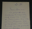 Lucien BESNARD - LETTRE AUTOGRAPHE SIGN&Eacute;E &Agrave; Monsieur MEMBR&Eacute;. Lucien BESNARD