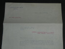 Carlos Miguel de C&eacute;spedes - Lettre dactylographi&eacute;e sign&eacute;e &agrave; Armand Godoy - Foch. Carlos Miguel de C&Eacute;SPEDES