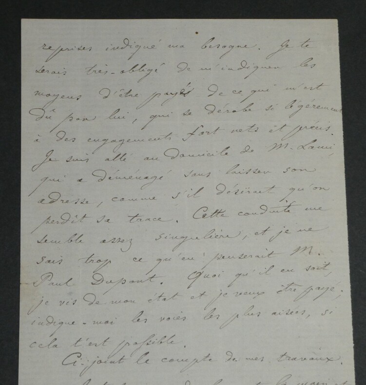 Henri Cantel - Lettre autographe sign&eacute;e &agrave; "Mon cher Georges",  1876. Henri CANTEL