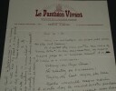 Maurice d'HARTOY Lettre autographe sign&eacute;e d'&eacute;loges &agrave; Roger Valuet 1950 1 page. Maurice d'HARTOY