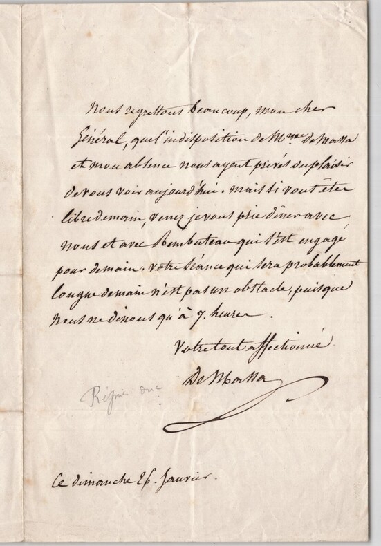 Claude Ambroise R&eacute;gnier - Avocat - LETTRE AUTOGRAPHE SIGN&Eacute;E. Claude Ambroise R&Eacute;GNIER
