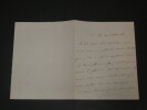 Pier-Angelo FIORENTINO - LETTRE AUTOGRAPHE SIGN&Eacute;E &agrave; son maitre. Pier-Angelo FIORENTINO