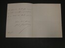 Pier-Angelo FIORENTINO - LETTRE AUTOGRAPHE SIGN&Eacute;E &agrave; son maitre. Pier-Angelo FIORENTINO