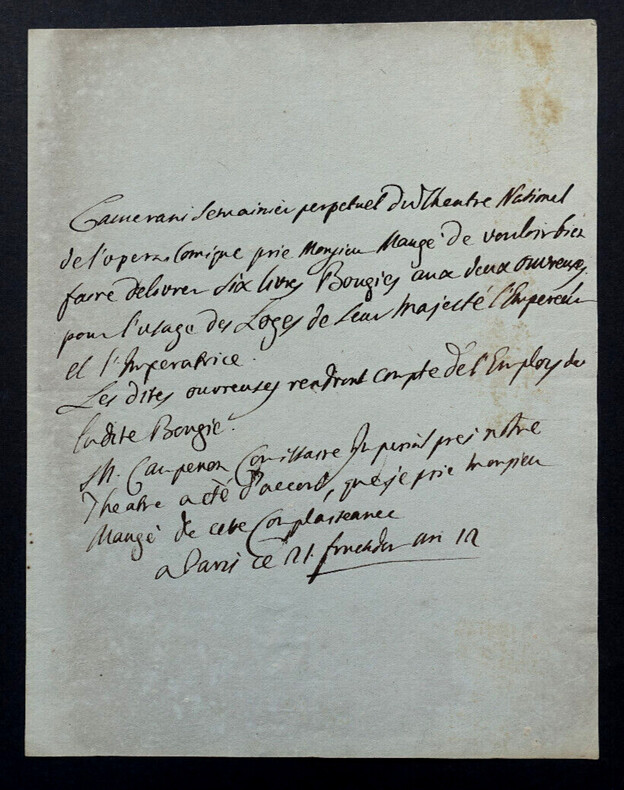 Barth&eacute;l&eacute;my-Andr&eacute; CAMERANI - LETTRE AUTOGRAPHE SIGN&Eacute;E A Mr MAUGE, Paris, 1804. Barth&eacute;l&eacute;my-Andr&eacute; CAMERANI