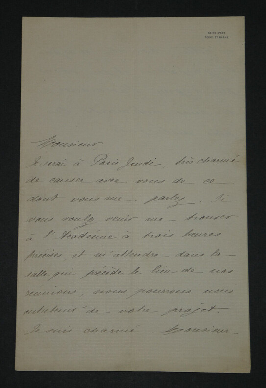 Ernest LEGOUV&Eacute;, &Eacute;crivain fran&ccedil;ais - LETTRE AUTOGRAPHE SIGN&Eacute;E, 2 pages. Ernest LEGOUV&Eacute;