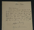 Alfred Bruneau - Lettre autographe sign&eacute;e de remerciement. Alfred BRUNEAU