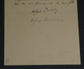Alfred Bruneau - Lettre autographe sign&eacute;e de remerciement. Alfred BRUNEAU