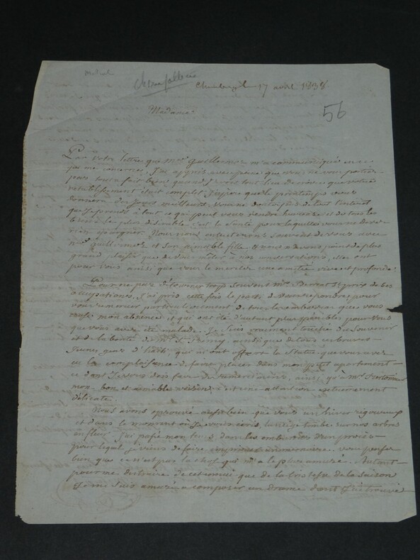 Antoine M&Eacute;TRAL - LETTRE AUTOGRAPHE SIGN&Eacute;E Chamb&eacute;ry, 17 avril 1838. Antoine M&Eacute;TRAL