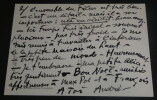 Andr&eacute; DUNOYER DE SEGONZAC -CARTE-LETTRE AUTOGRAPHE SIGN&Eacute;E A Alice SIMOND 1968 2p. Andr&eacute; DUNOYER DE SEGONZAC