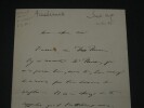 Francisque SARCEY - LETTRE AUTOGRAPHE SIGN&Eacute;E &Agrave; un ami. Francisque SARCEY