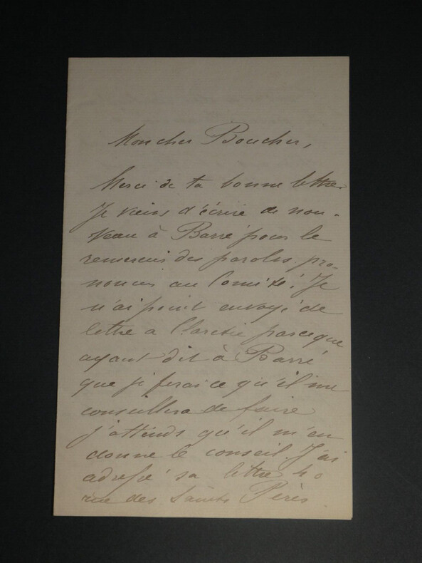 Joseph JOUMARD - LETTRE AUTOGRAPHE SIGN&Eacute;E &agrave; son Boucher 2 pages. Joseph JOUMARD