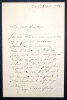 Tony ROBERT-FLEURY - LETTRE AUTOGRAPHE SIGN&Eacute;E, REPONSE A UNE INVITATION, 1886. Tony ROBERT-FLEURY