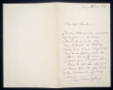 Tony ROBERT-FLEURY - LETTRE AUTOGRAPHE SIGN&Eacute;E, REPONSE A UNE INVITATION, 1886. Tony ROBERT-FLEURY
