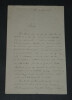Ernest JUDET, journaliste - LETTRE AUTOGRAPHE SIGN&Eacute;E, 11 novembre 1877. Ernest JUDET