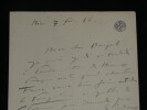 Emile Paladilhe, Lettre autographe sign&eacute;e adress&eacute; &agrave; Heugel 1886. Emile PALADILHE