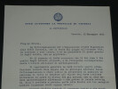 Giovanni Ponti - Lettre dactylographi&eacute;e sign&eacute;e 1953. Giovanni PONTI