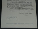 Giovanni Ponti - Lettre dactylographi&eacute;e sign&eacute;e 1953. Giovanni PONTI