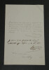 VARIN BAYARD et COGNIARD Fr&egrave;res - AUTORISATION AUTOGRAPHE SIGN&Eacute;E &Agrave; Paul GRASSOT. Charles VARIN, Jean-Fran&ccedil;ois BAYARD, COGNIARD Fr&egrave;res