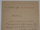 DE TINSEAU L&eacute;on, LETTRE AUTOGRAPHE SIGN&Eacute;E,  Le Parrain d'Annette,  T BETZON 1893. L&eacute;on de TINSEAU