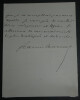 Francis CHARMES, Journaliste - LETTRE AUTOGRAPHE SIGN&Eacute;E D'EXCUSES 1890. Francis CHARMES