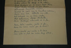 Andr&eacute; BERRY PO&Egrave;ME AUTOGRAPHE INCOMPLET "COMPLAINTE DES VILLES D&Eacute;TRUITES" 2pages. Andr&eacute; BERRY
