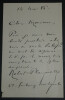 Robert PLANQUETTE, Compositeur - LETTRE AUTOGRAPHE SIGN&Eacute;E, 1886. Robert PLANQUETTE