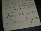 Robert PLANQUETTE, Compositeur - LETTRE AUTOGRAPHE SIGN&Eacute;E, 1886. Robert PLANQUETTE