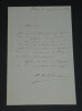 Amiral Abel Aubert du Petit-Thouars - Lettre autographe sign&eacute;e - Paris 1857. Abel Aubert du Petit-Thouars