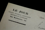 Max MAUREY - LETTRE AUTOGRAPHE SIGN&Eacute;E, Paris, 1896. Max MAUREY