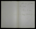 Max MAUREY - LETTRE AUTOGRAPHE SIGN&Eacute;E, Paris, 1896. Max MAUREY