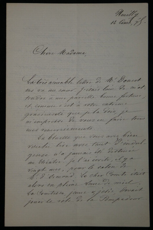 A. LOISON - Lettre Autographe Sign&eacute;e du secr&eacute;taire du Marquis d'Osmond, 1848. A. LOISON