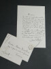 Gustave Droz - Lettre autographe sign&eacute;e &agrave; Maxime Beauvilliers - Paris - 1885. Gustave DROZ