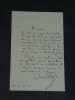 Gustave Droz - Lettre autographe sign&eacute;e &agrave; Maxime Beauvilliers - Paris - 1885. Gustave DROZ