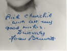 Joan BENNETT autographe - PHOTOGRAPHIE D&Eacute;DICAC&Eacute;E ET SIGN&Eacute;E de sa main 20 x 25 cm. Joan BENNETT