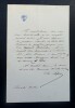 TISSOT Charles - LETTRE AUTOGRAPHE SIGNEE A PROPOS D'INVITATIONS. Charles TISSOT