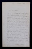 Albert LENOIR - LETTRE AUTOGRAPHE SIGN&Eacute;E &Agrave; l'architecte Hippolyte DURAND 18[37]. Albert LENOIR