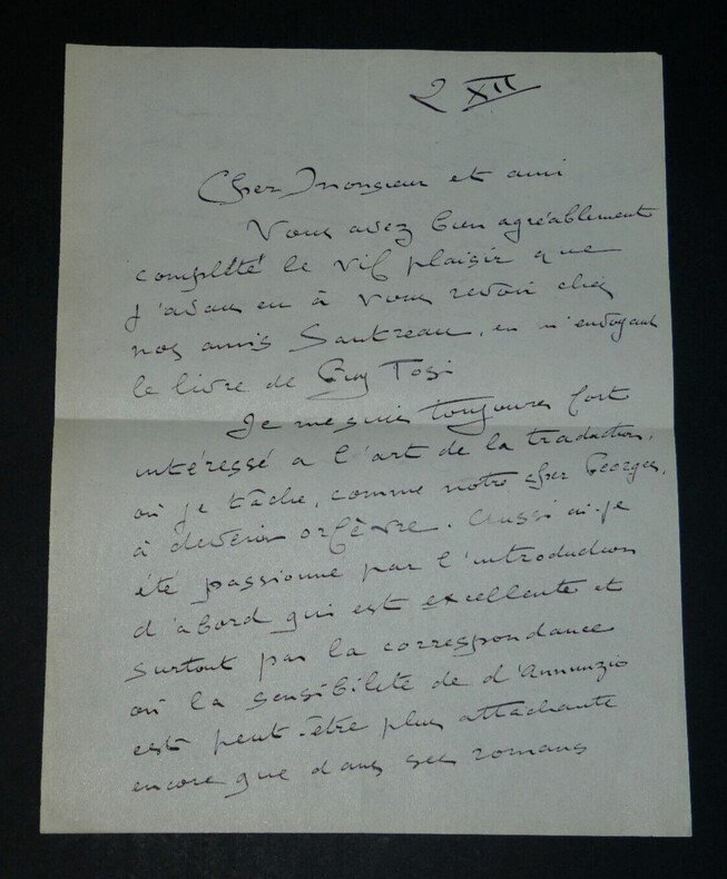 Lucien BESNARD - LETTRE AUTOGRAPHE SIGN&Eacute;E &Agrave; Monsieur Membr&eacute;. Lucien BESNARD