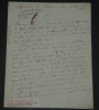 Comte Joseph Lagrange - Lettre autographe sign&eacute;e &agrave; Monsieur [Chevrier], Notaire. Joseph LAGRANGE