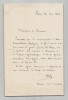 Charles Wolf - Lettre autographe sign&eacute;e recommandation Institut agronomique 1884. Charles WOLF