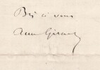 Aim&eacute; GIRARD Lettre autographe sign&eacute;e Enseignement Conservatoire & Institut 1883. Aim&eacute; GIRARD