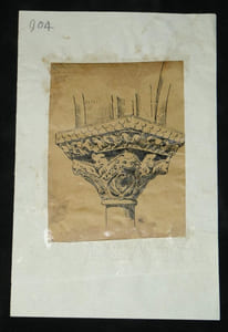 HENRI LAFFILLEE DESSIN ORIGINAL SIGNE Chapiteau du cloître de Moissac