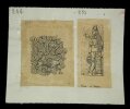HENRI LAFFILLEE DESSIN ORIGINAL SIGNE Bas-relief Palais de Sargon & Dieu poisson. Louis Henri LAFFILL&Eacute;E