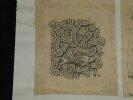 HENRI LAFFILLEE DESSIN ORIGINAL SIGNE Bas-relief Palais de Sargon & Dieu poisson. Louis Henri LAFFILL&Eacute;E