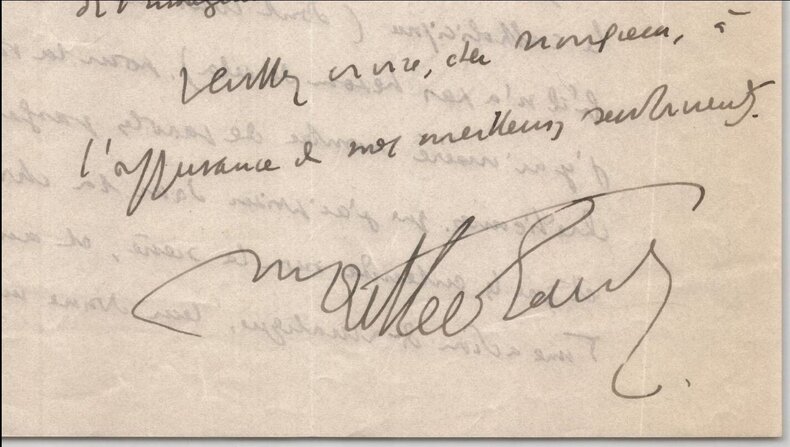Henry de Montherlant Lettre autographe sign&eacute;e sur pi&egrave;ce de th&eacute;&acirc;tre "Port-Royal". Henry de MONTHERLANT