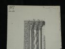 HENRI LAFFILLEE DESSIN ORIGINAL SIGNE Colonnette du portail &Eacute;glise d'Avallon. Henri LAFFILL&Eacute;E
